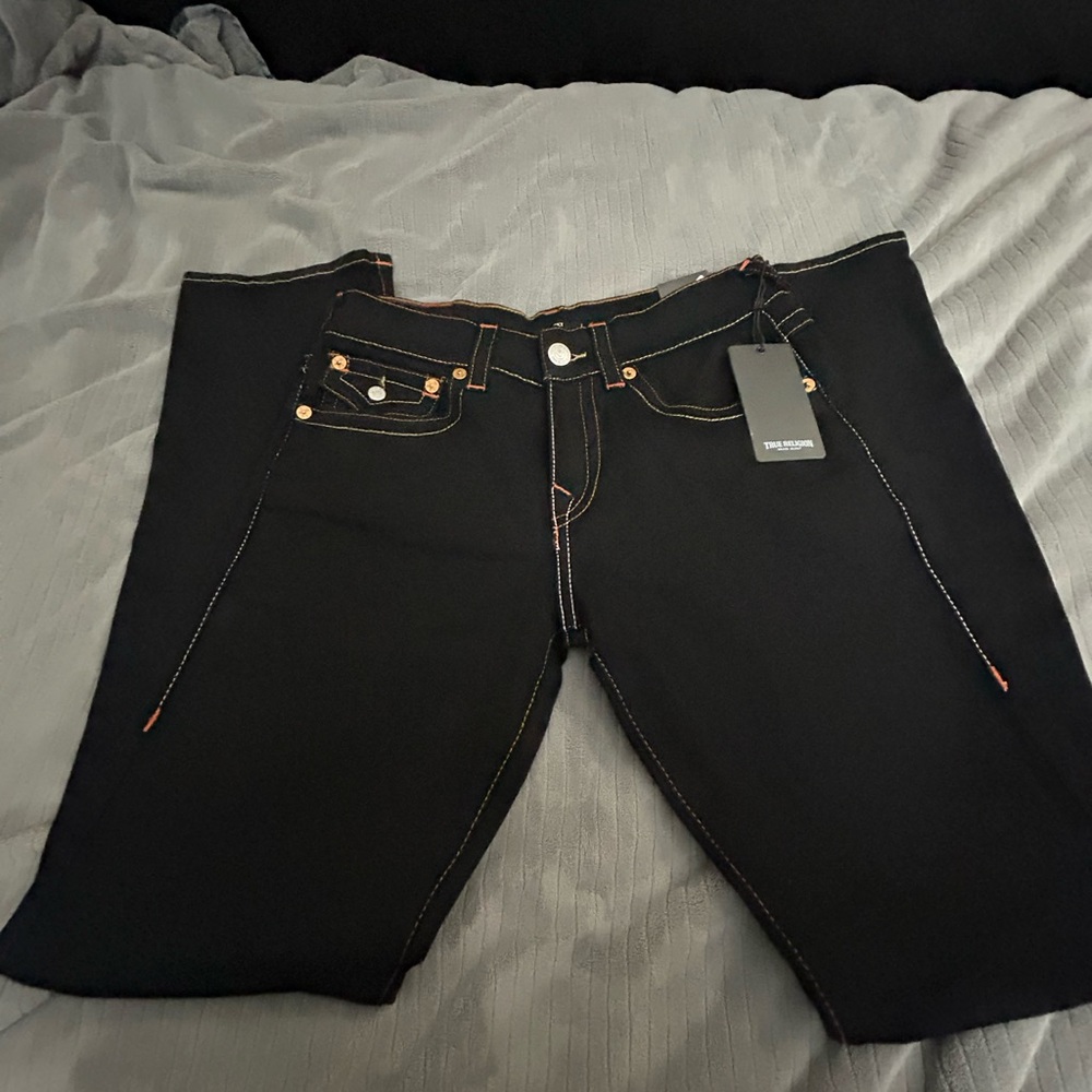 Black Denim pants with Contrast Stitching